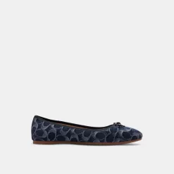 Coach Abigail Flat In Signature Denim Flat Shoes Women Blue