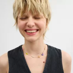 Coach Bug Charm Necklace Jewelry Women Silver Multicolored