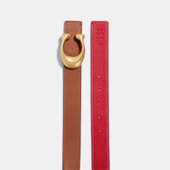 Coach C Hardware Reversible Belt, 32 Mm Belt Women Red