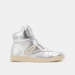 Coach C202 High Top Sneaker Sneakers Women Silver