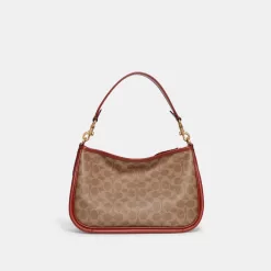 Coach Cary Crossbody Bag In Signature Canvas Shoulder Bag Women Brown Red