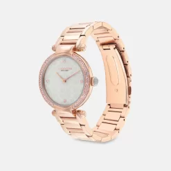 Coach Cary Watch, 34 Mm Watches Women Pink Gold Light Blue