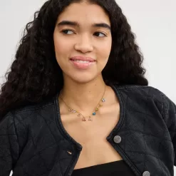 Coach Cherry And Heart Charm Necklace Jewelry Women Gold Multicolored