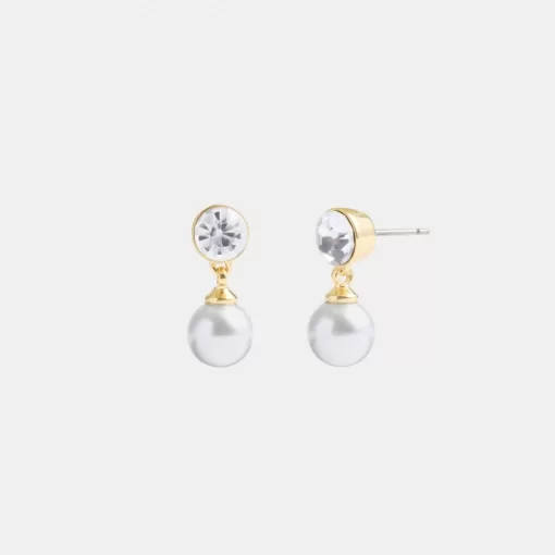 Coach Classic Pearl Drop Earrings Jewelry Women Gold