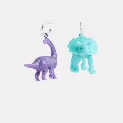 Coach Dinosaur Mismatch Earrings Jewelry Women Silver Multicolor