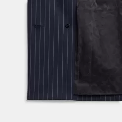 Coach Double Breasted Blazer Jackets Women Navy White