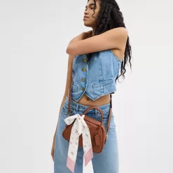 Coach Floral Print Silk Skinny Scarf Women Multicolored