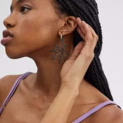 Coach Fly Web Mismatch Earrings Jewelry Women Silver Multicolor