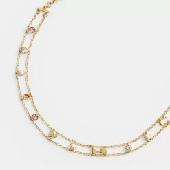 Coach Garden Charms Choker Necklace Jewelry Women Gold Multicolored