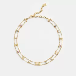 Coach Garden Charms Choker Necklace Jewelry Women Gold Multicolored