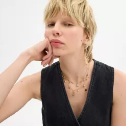 Coach Garden Charms Layered Necklace Jewelry Women Gold Multicolored