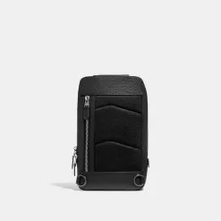 Coach Gotham Pack Shoulder Bag Men Black Copper Black