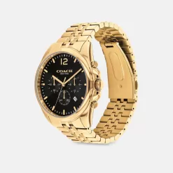 Coach Greyson Watch, 43 Mm Watches Men Gold