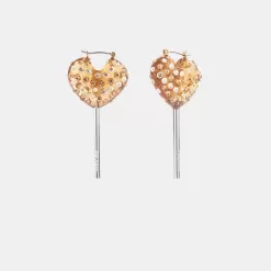 Coach Heart Lollipop Earrings Jewelry Women Silver Gold