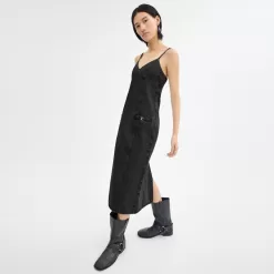Coach Heritage C Long Denim Dress In Organic Cotton Dress Women Black