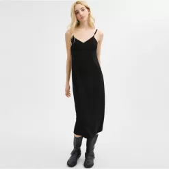 Coach Heritage C Silk Midi Dress Dress Women Black