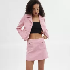 Coach Heritage C Tweed Skirt Bottoms Women Pink