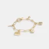Coach Iconic Charm Chain Bracelet Jewelry Women Gold