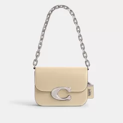 Coach Idol Bag Shoulder Bag Women Silver White