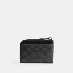 Coach L Zip Key Case In Signature Canvas Bag Accessories Men Gray