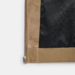 Coach Lightweight Suede Jacket Jackets Men Beige