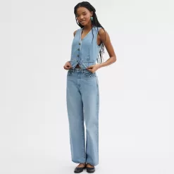 Coach Loose Fit Jeans Bottoms Women Blue