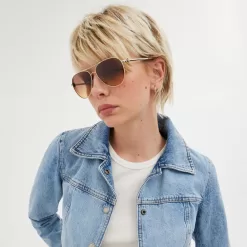 Coach Metal Aviator Sunglasses Eyewear Women Dark Brown