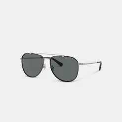Coach Metal Windsor Pilot Sunglasses Sunglasses Men Black Gray