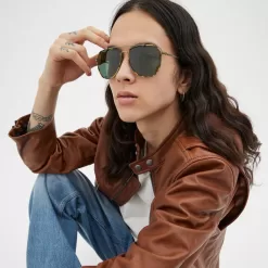 Coach Metal Windsor Pilot Sunglasses Sunglasses Men Gold