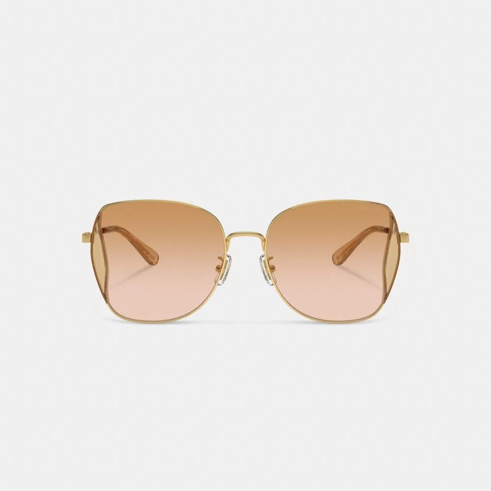 Coach Oversized Butterfly Sunglasses Eyewear Women Coral Pink Multicolored