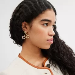 Coach Pave Cherry Drop Earrings Jewelry Women Gold Multicolor