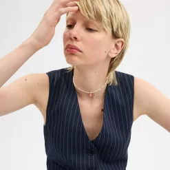 Coach Pearl Fly Pendant Necklace Jewelry Women Silver Multicolored