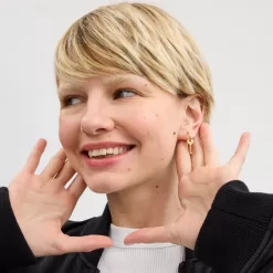 Coach Rainbow Quilted Padlock Key Mismatch Earrings Jewelry Women Gold Multicolor