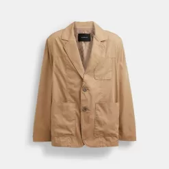 Coach Regenerative Cotton Casual Lightweight Blazer Jackets Men Khaki
