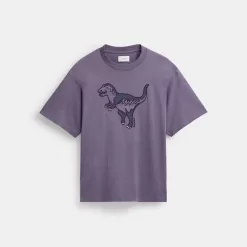 Coach Rexy T Shirt In Organic Cotton Tops Men Purple