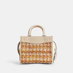Coach Rogue Bag 25 In Tweed Satchel Bag Women Silver Multicolored