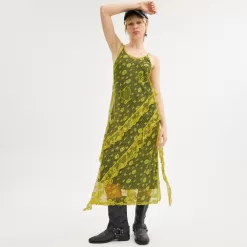 Coach Ruffle Lace Dress Dress Women Yellow