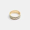 Coach Signature Enamel Ring Jewelry Women Gold Black