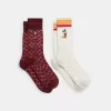 Coach Signature Socks Pack Socks Women Bordeaux