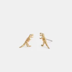 Coach Skeletal Rexy Stud Earrings Jewelry Women Gold