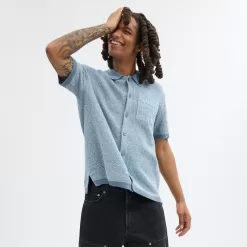 Coach Sweater Polo Tops Men Blue