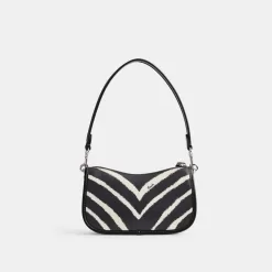 Coach Swinger Bag 20 With Zebra Print Shoulder Bag Women Silver