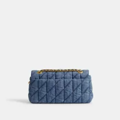 Coach Tabby Shoulder Bag 26 With Quilting Shoulder Bag Women Blue Indigo