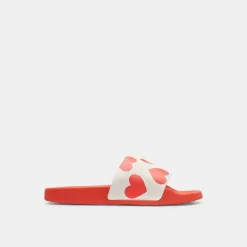 Coach Udele Sport Slide With Valentine’s Print Sandals Women Red