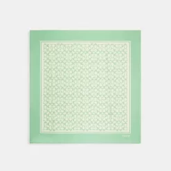 Coach Vintage Signature Print Silk Square Scarf Women Multicolor